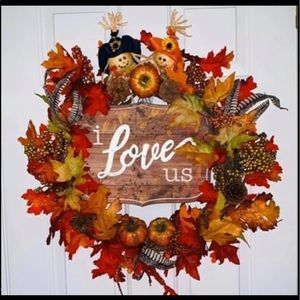 🍁 Handmade Fall Autumn Thanksgiving Wreath